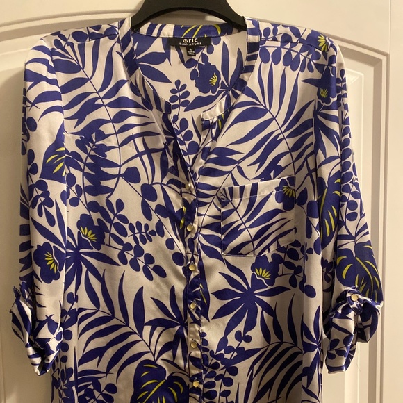 Eric Signature Blue and White Top - Picture 1 of 5